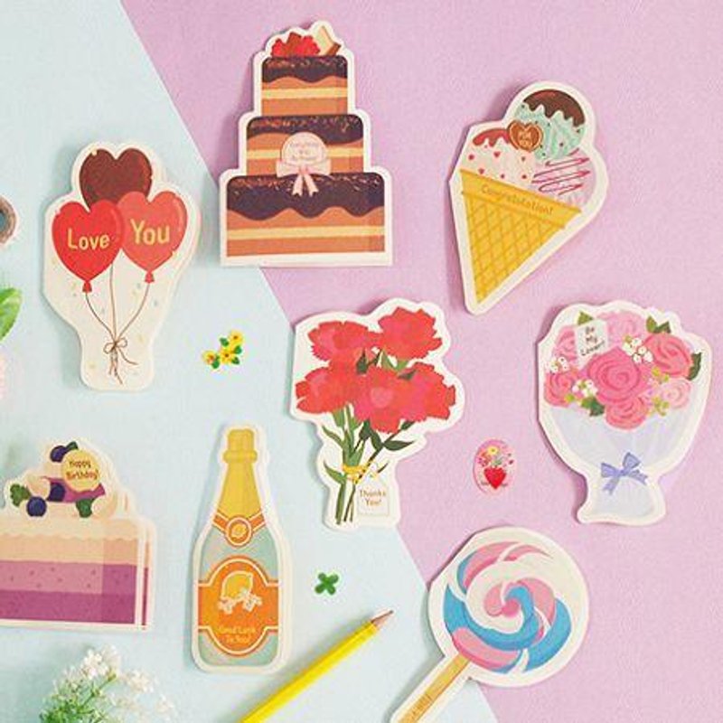 Dessin x Jamstudio-派对小物感谢卡04-康乃馨,JSD77820 - 卡片/明信片 - 纸 多色