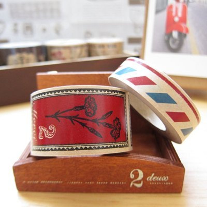 Tokyo Antique Masking Tape 牛皮纸胶带 (CMAS-K) 邮票切手 航空邮件 *9折特价 - 纸胶带 - 纸 咖啡色