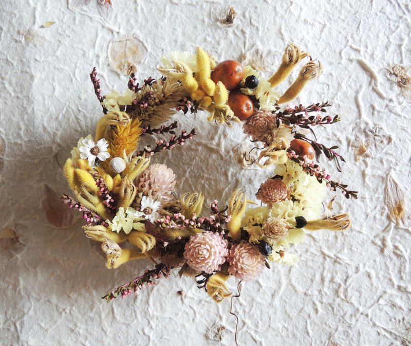 微甜·圈 手作 好迷你 黄柠檬 奶油草莓 小花圈 甜塔 - 墙贴/壁贴 - 植物．花 黄色