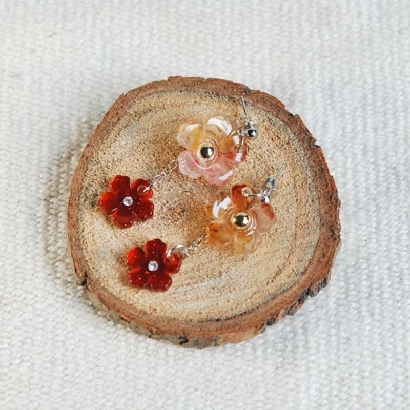 印象花园,小花,耳针耳环-三色 - 发饰 - 压克力 