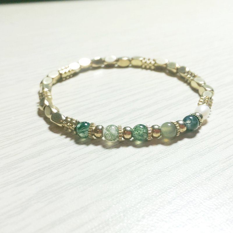 〈 水草 〉 黄铜 手链 手环 细 - 手链/手环 - 其他材质 金色