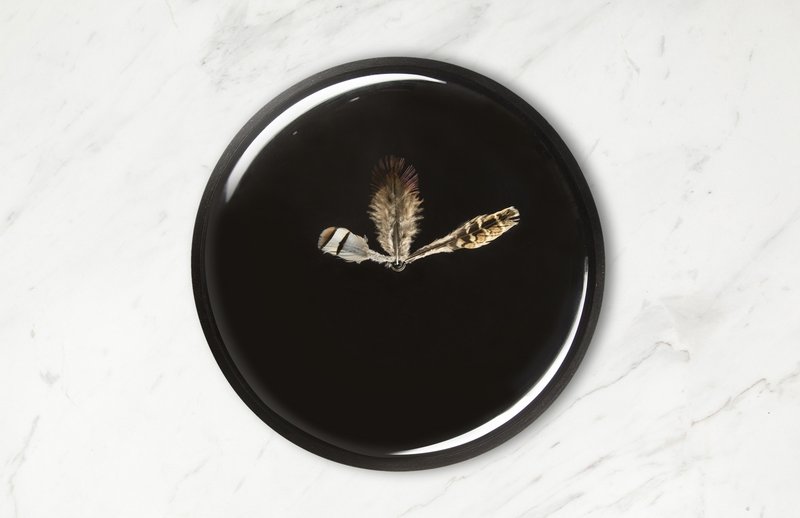 L'ATELIER D'EXERCICES  羽毛挂钟 - 时钟/闹钟 - 玻璃 黑色