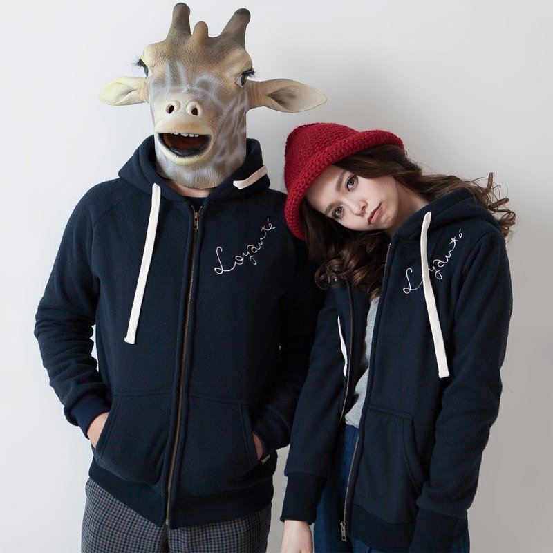 SUMI△情人节厚毛料Loyaute电绣连帽外套▽中性款/男款_3AM201_深蓝 - 中性连帽卫衣/T 恤 - 其他材质 蓝色