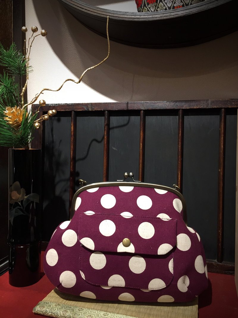 人气水玉手提(可斜背)大口金包 - 手提包/手提袋 - 其他材质 蓝色