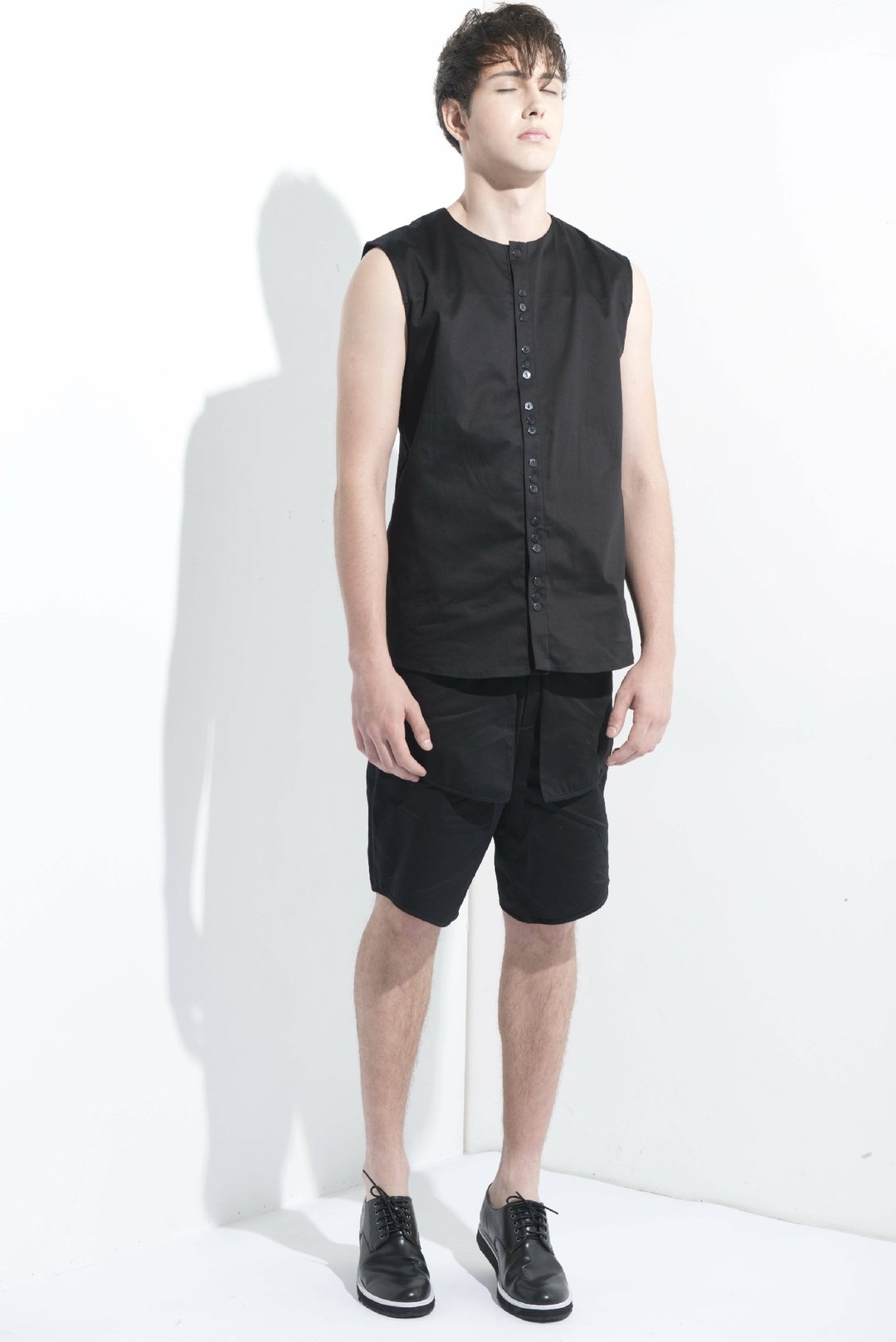 Sevenfold * Special Flap Shorts (No Pockets) ( Black) 特殊活片短裤 (无口袋)(黑) - 男士短裤 - 棉 
