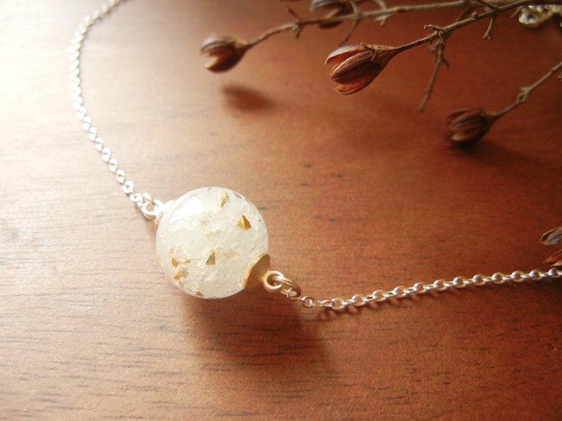 *coucoubird*金箔碎冰白色项链 - 项链 - 玻璃 白色