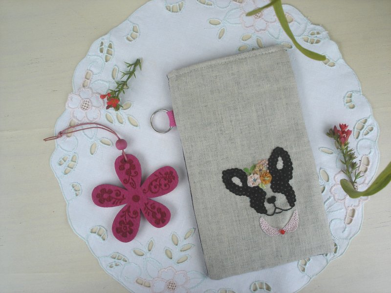 法斗犬手工刺绣手机保护套 - 平板/电脑保护壳 - 绣线 绿色