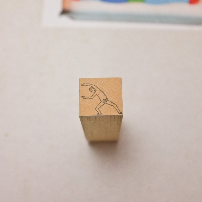 | 印章 | 编号252 游泳人 合体 - 印章/印台 - 木头 