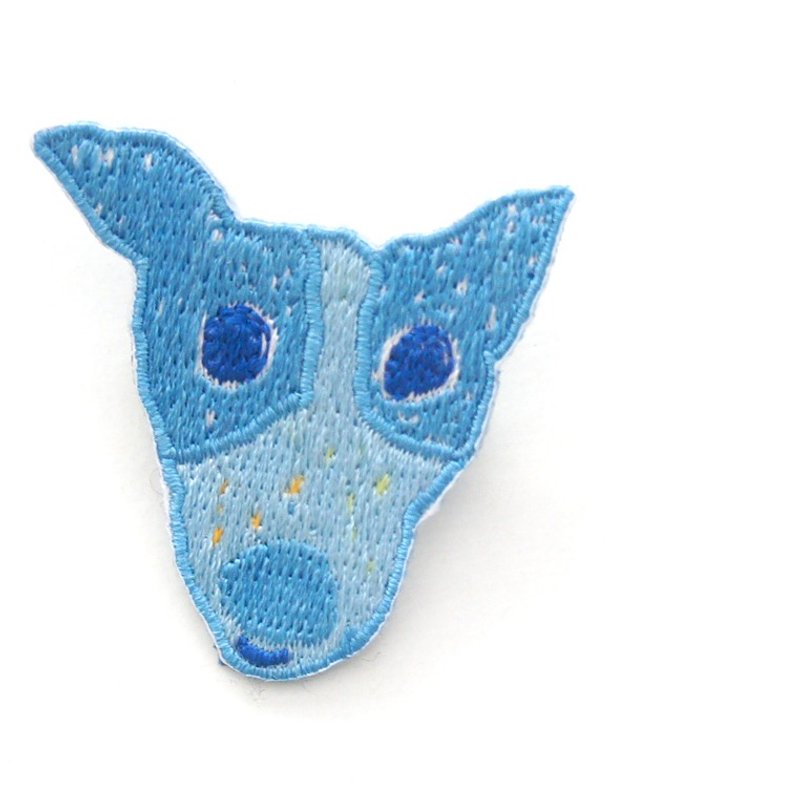 粉蓝米克斯小狗panda 别针  贴布 - 胸针 - 其他材质 