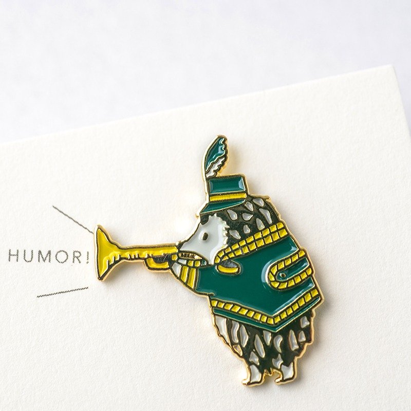 刺猬 胸章 胸针 别针 绿 / 金【JH9】 - 胸针 - 其他金属 绿色