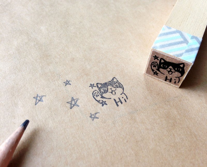 印章-hi猫手帐章 - 印章/印台 - 木头 卡其色