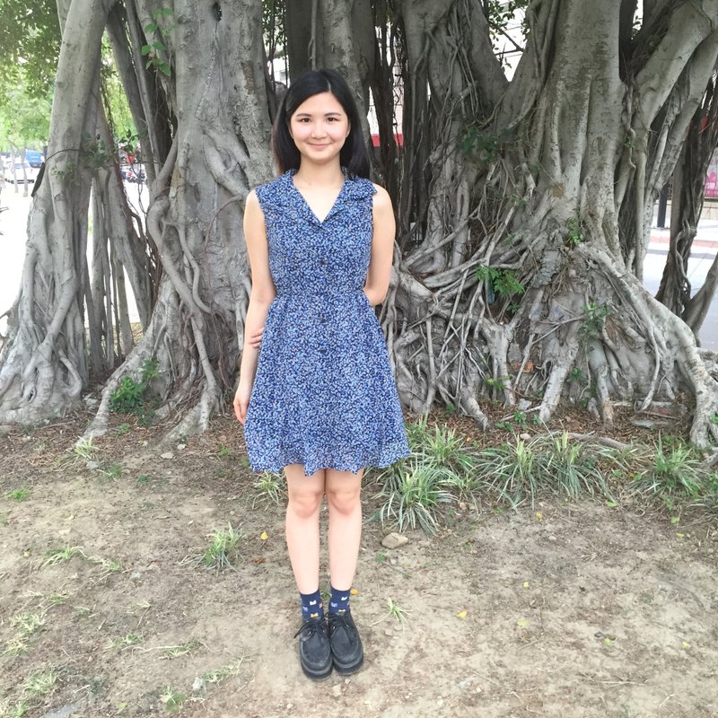 古着洋装_/叶海 - 洋装/连衣裙 - 其他材质 蓝色