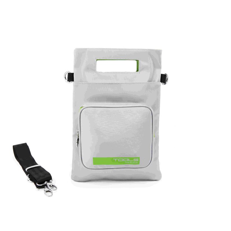 tools平板图尔包::防泼水::发丝纹::时尚#银绿 - 侧背包/斜挎包 - 防水材质 银色