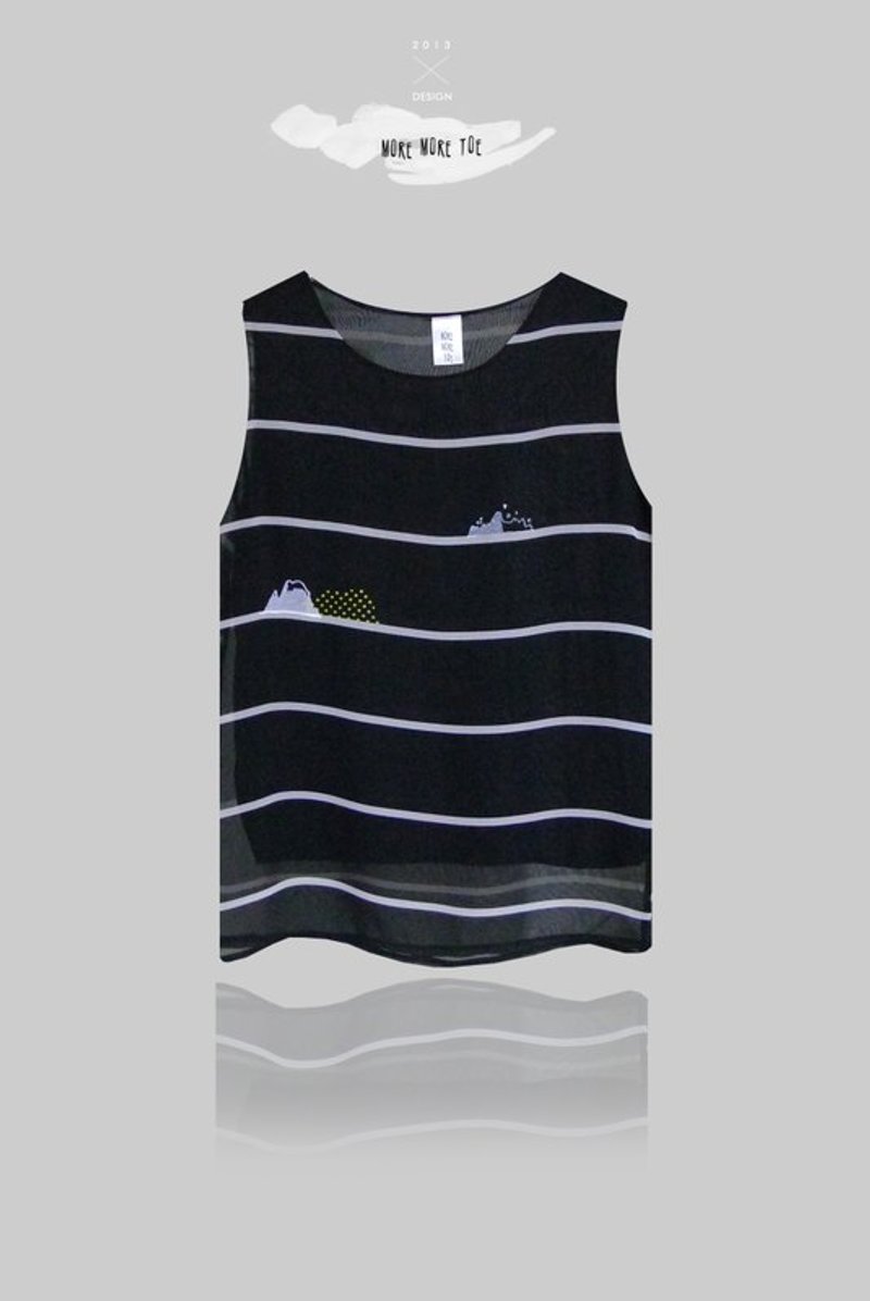 手作・保持简单是一件很复杂的事／清透背心-最后一件 - 女装背心 - 其他材质 黑色