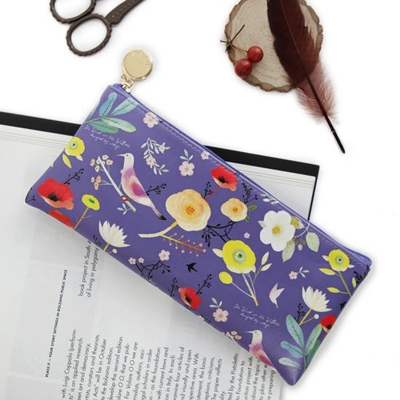 Dessin x indigo-柳林风声好运皮革笔袋-奇幻花园,IDG04637 - 铅笔盒/笔袋 - 真皮 紫色