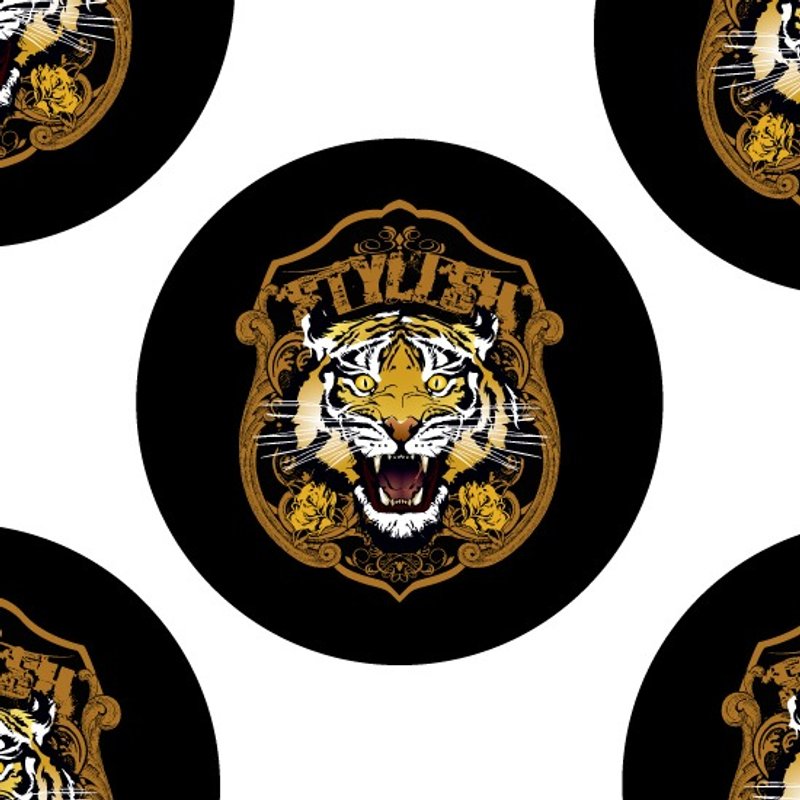 ▲ 黑潮霸气老虎贴纸 - 贴纸 - 纸 黑色