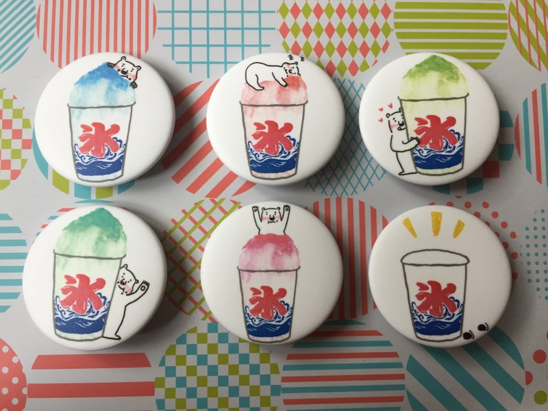 ≡ 期间限定 ≡ 跟阿斑一起吃刨冰（套组） / 徽章 - 徽章/别针 - 塑料 