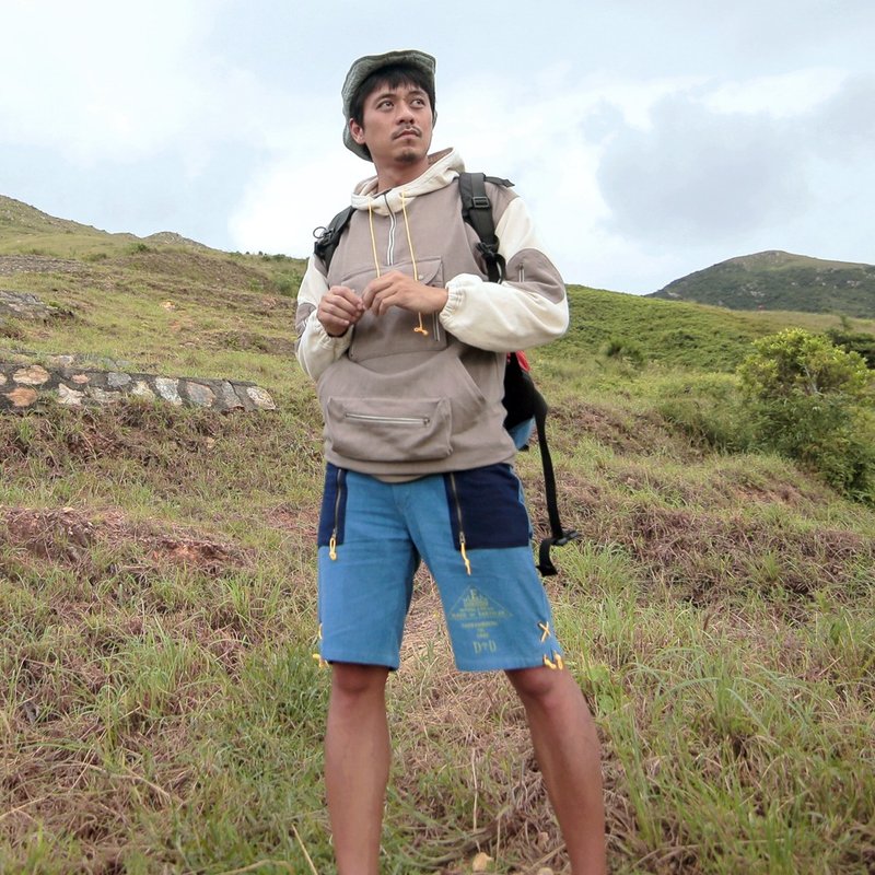 EARTH.er  │"Shiny Blue"蓝染短裤 ● Shiny Blue Indigo Shorts│ :: 香港原创设计品牌 :: - 男士长裤 - 棉．麻 蓝色