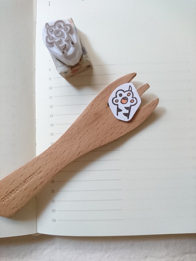 猫掌爪子(虎斑) - 印章/印台 - 橡胶 白色