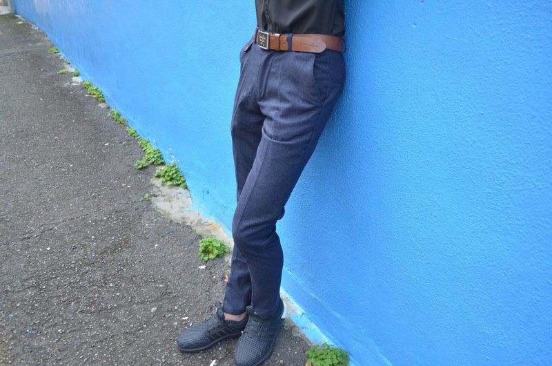 Hope&Heart - 意大利蓝羊毛西装裤 - 男士长裤 - 羊毛 蓝色