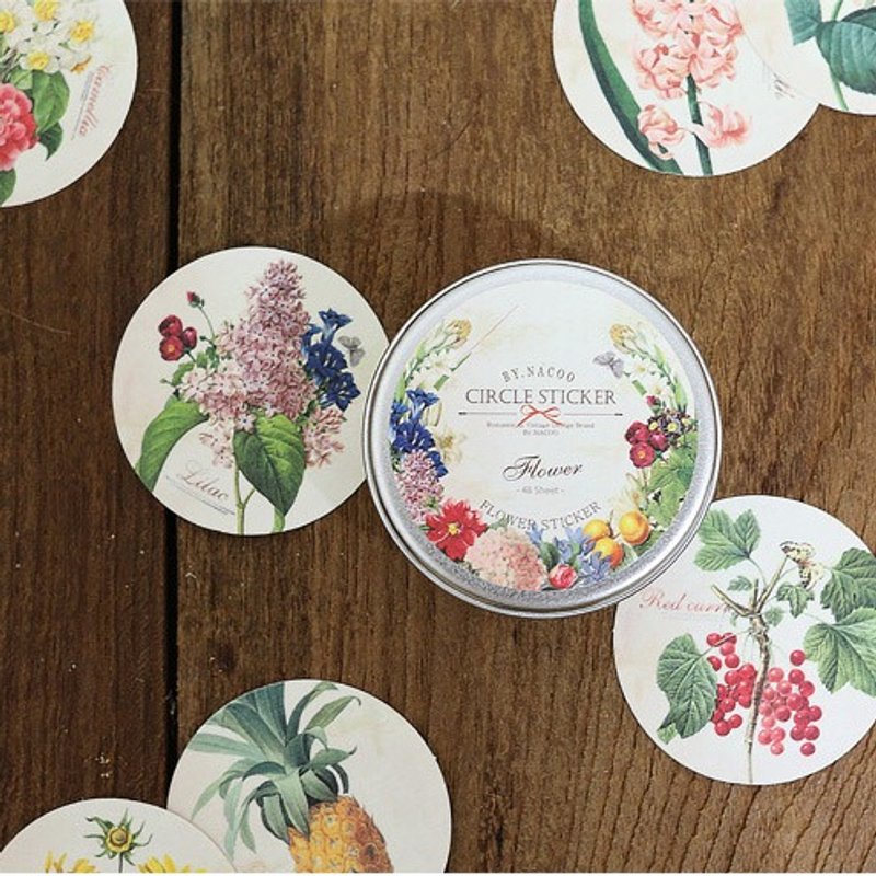 Nacoo 趣味时光造型圆贴(48入)-花卉,BNC10470 - 贴纸 - 纸 多色