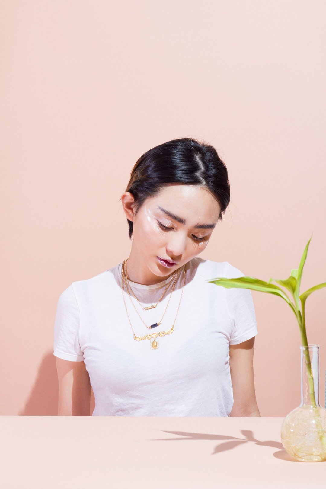 LOOPORIGINAL Roll Necklace [Roll系列 星砂石黄铜项链] - 项链 - 其他金属 金色