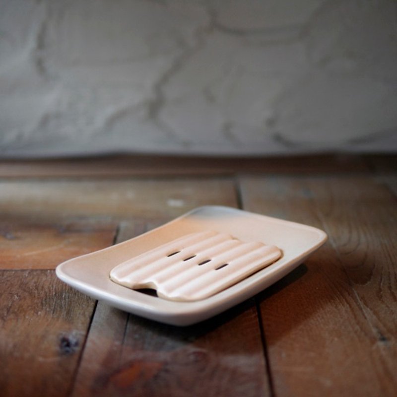 肥皂碟-肥皂盘-摆渡皂碟(仿古白)/Soap Dish(Light blue and gray)-手舞作 - 卫浴用品 - 其他材质 白色