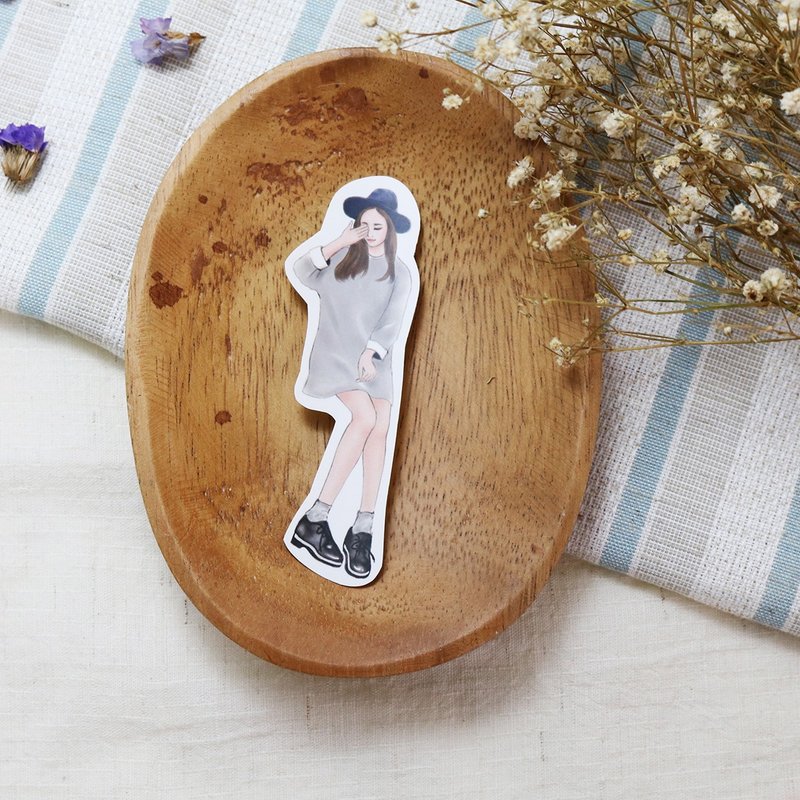 妃炫少女 全身 贴纸 - 宽帽牛津鞋 - 贴纸 - 纸 