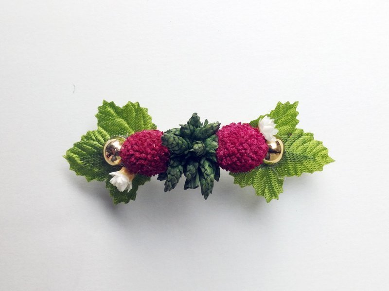 森林莓菓香氛发夹 圣诞红 (NO.2) - 发饰 - 植物．花 多色