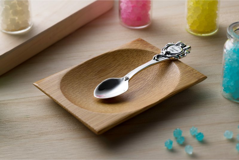 成长的祝福 - 沙弗莱 定制刻字弥月银匙 - 满月礼盒 - 宝石 绿色