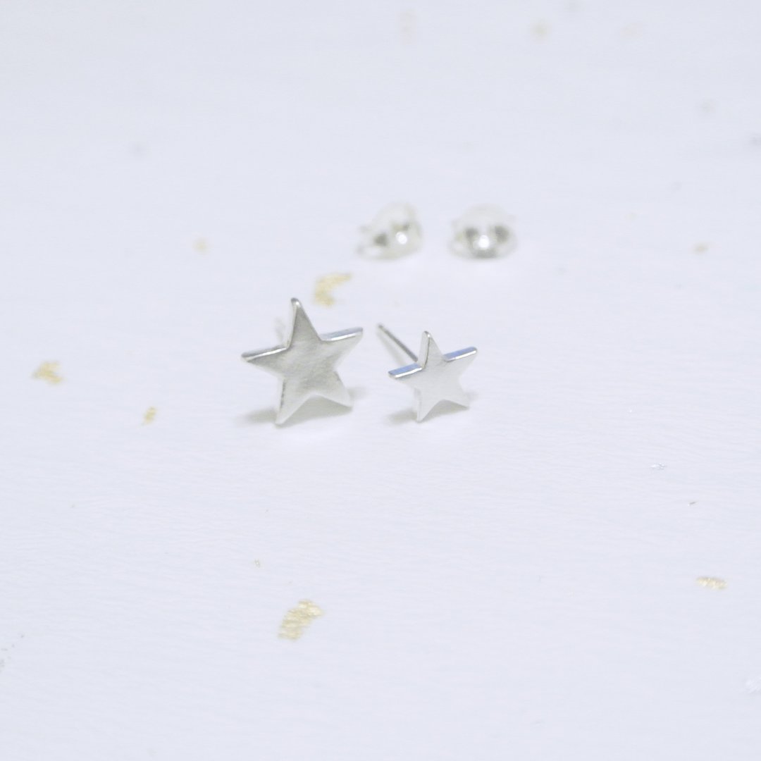 [圣诞节(交换礼物)]<符号系列> 夏夜双星(牛郎织女) 纯银耳环(针) - 耳环/耳夹 - 其他金属 