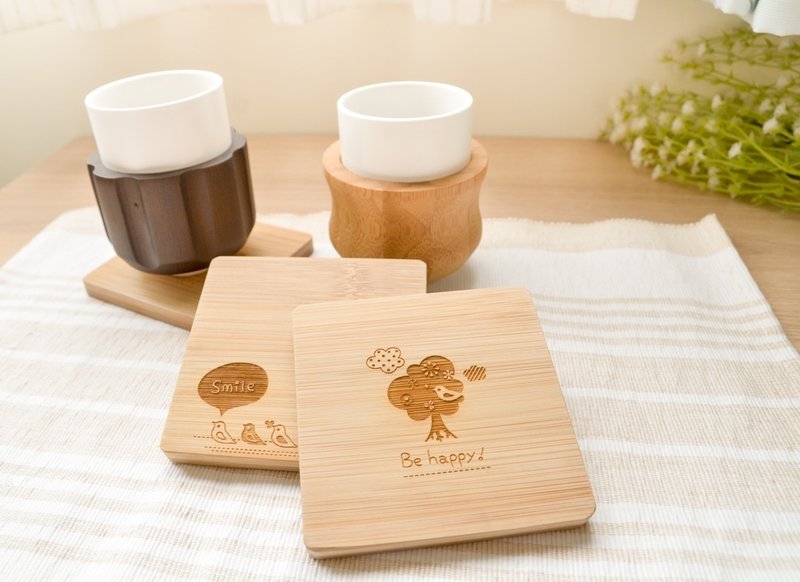 la-boos 树鸟杯垫组（二入一套） - 杯垫 - 竹 绿色