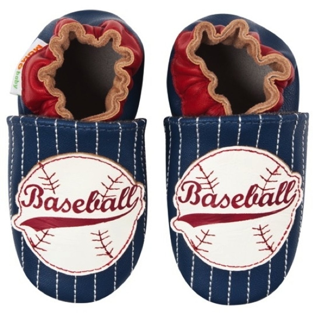 Momo Baby手工真皮学步鞋- Baseball Navy棒球蓝 - 童装鞋 - 真皮 蓝色