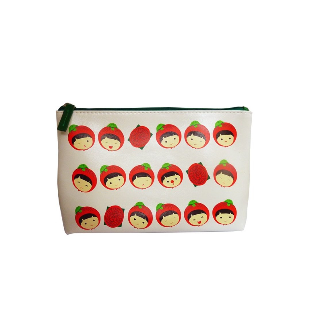 Ang Ku Kueh Girl Happy Days Lifestyle Pouch - 化妆包/杂物包 - 真皮 绿色