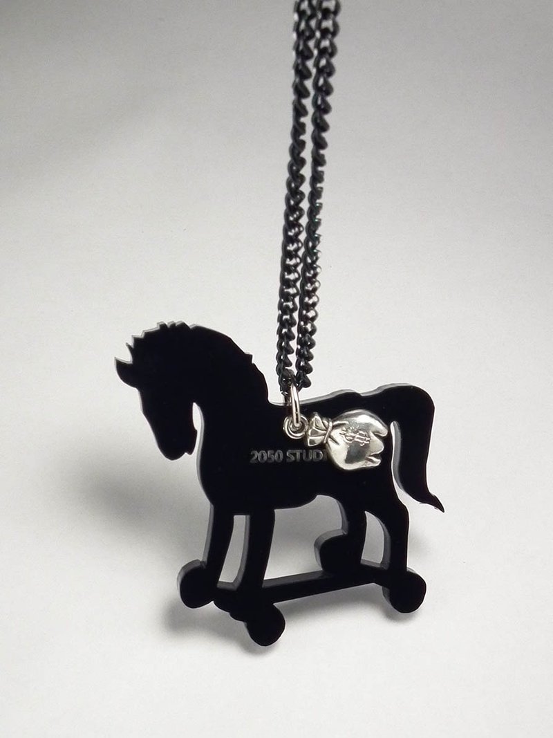 力克鸭▲马上有钱▲项链/钥匙圈 - 项链 - 塑料 黑色