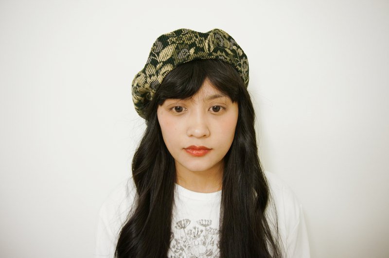 灯芯绒文艺气质贝雷帽 - 帽子 - 其他材质 黑色