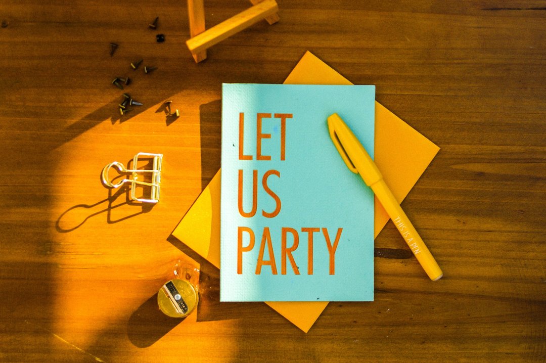 LET US PARTY 种子卡片 邀请卡/生日派对 - 卡片/明信片 - 纸 蓝色