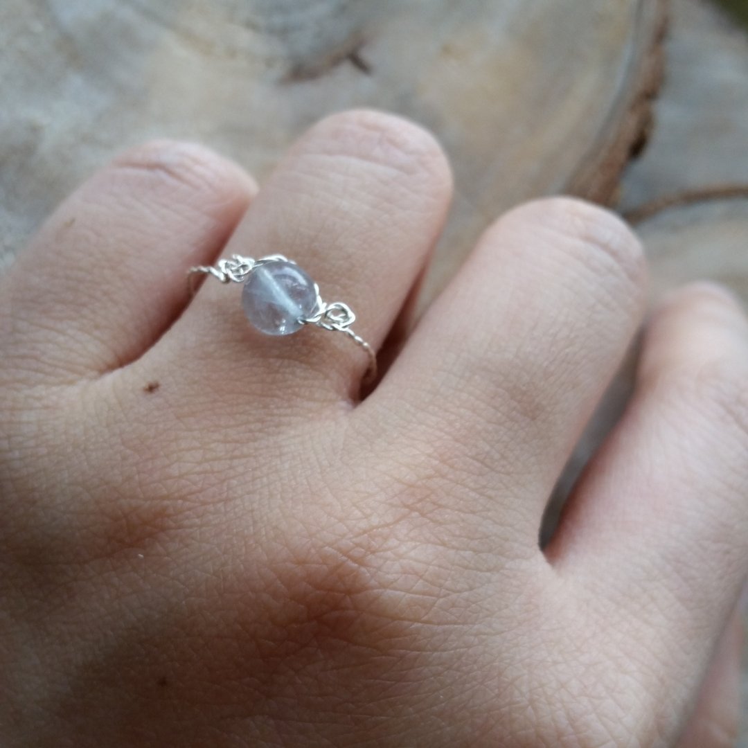 925 silver ring with flourite 新款纯银 淡蓝萤石戒指 - 其他 - 纸 蓝色