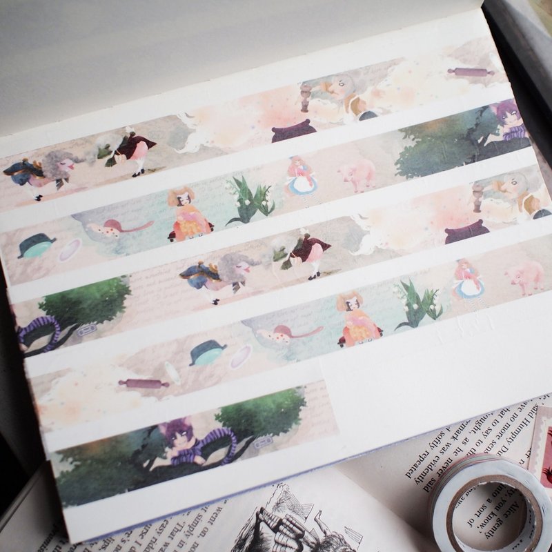 童话纸胶带 * 小猪与胡椒 * 爱丽丝梦游仙境 第六章 - 纸胶带 - 纸 粉红色