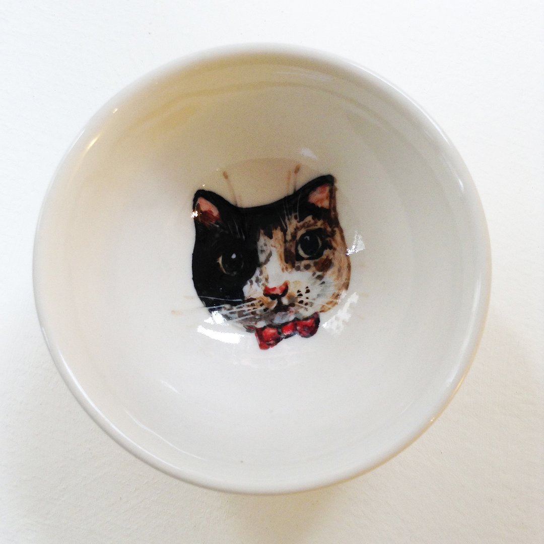 手绘小茶杯-三毛猫 - 茶具/茶杯 - 其他材质 咖啡色