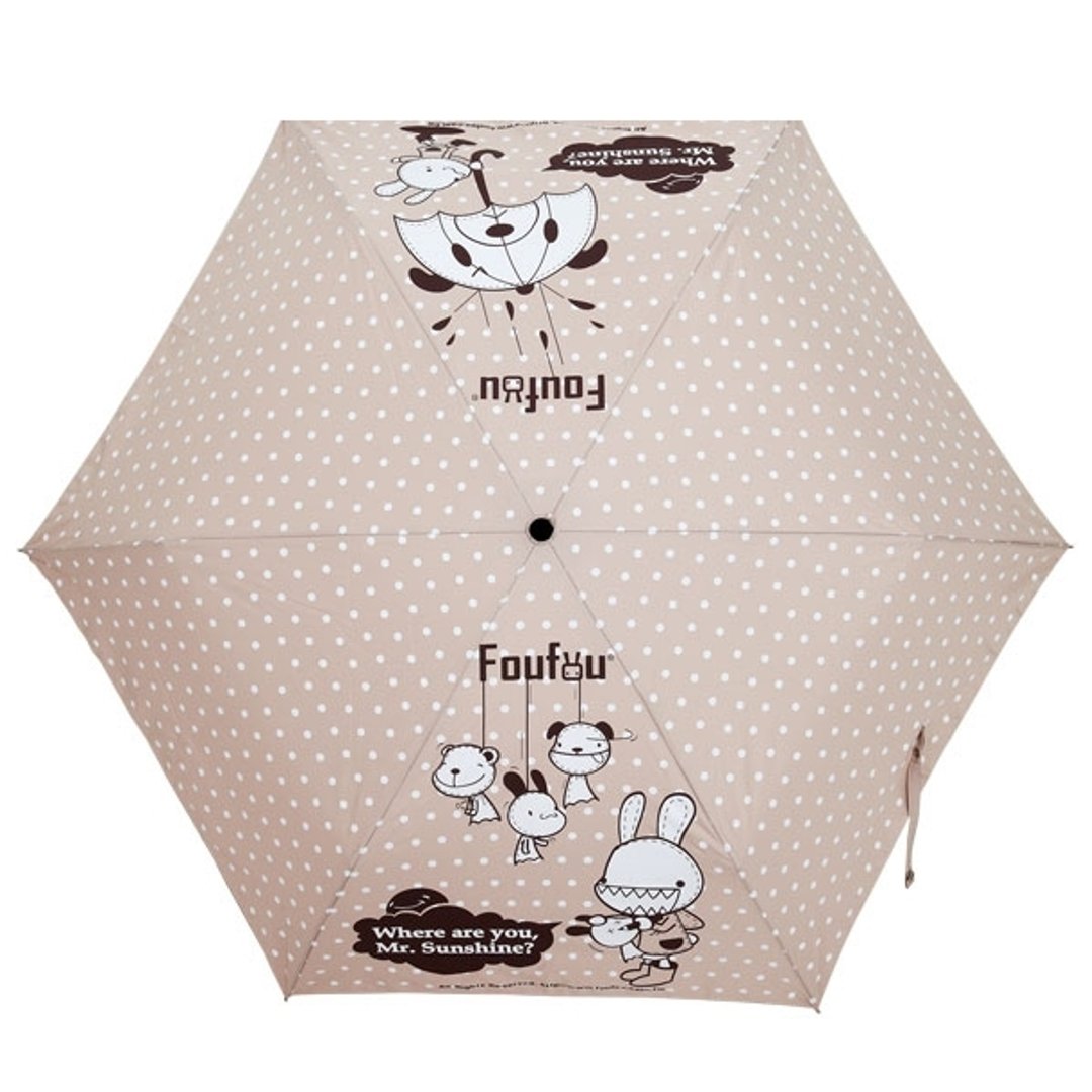 《Foufou》手开晴雨折叠伞-晴天娃娃点点伞(芋粉) - 雨伞/雨衣 - 其他材质 粉红色