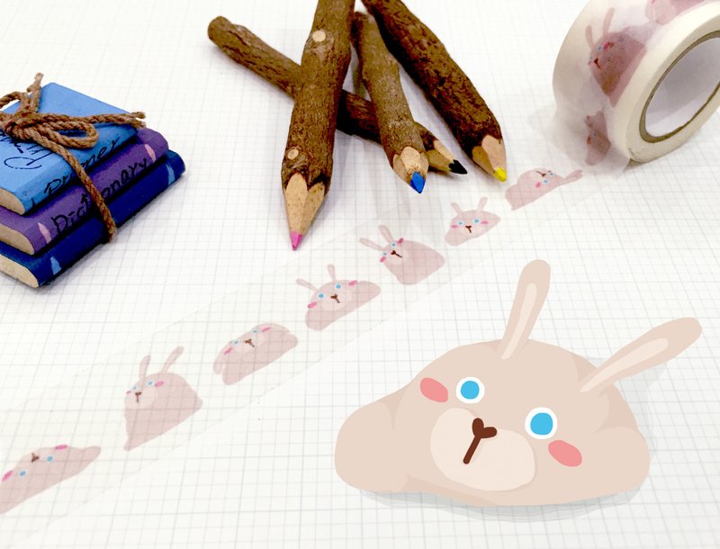 Possie懒洋洋纸胶带---25mmx10m - 纸胶带 - 纸 白色