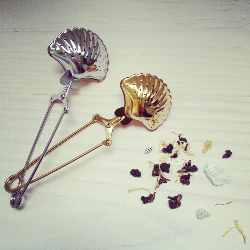 银色贝壳茶匙/泡茶器 - 茶具/茶杯 - 其他金属 灰色