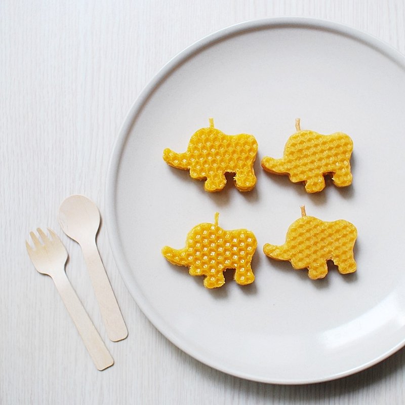 4楼公寓 | 手感蜂蜡蜡烛【大象小姐】1入 - 蜡烛/烛台 - 蜡 橘色