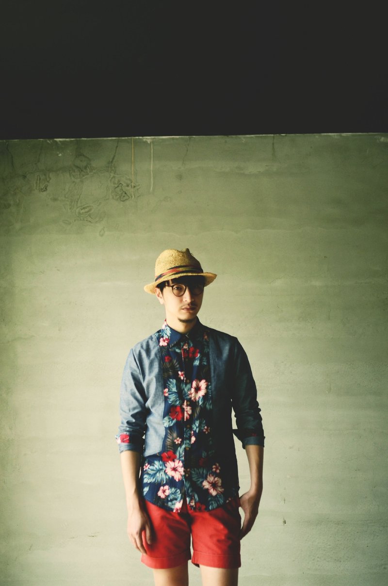 Machismo-茶花剪接衬衫 - 男装衬衫 - 其他材质 多色