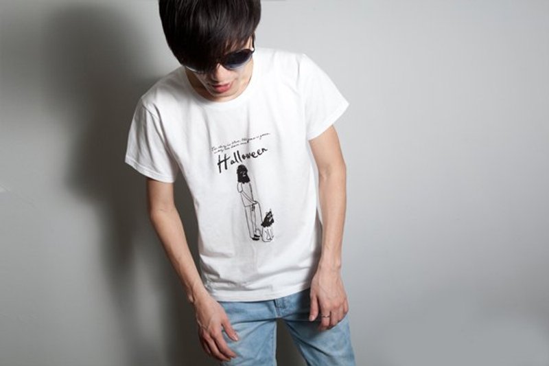 手绘手印TEE 【Halloween】男/女 - 女装 T 恤 - 棉．麻 黑色