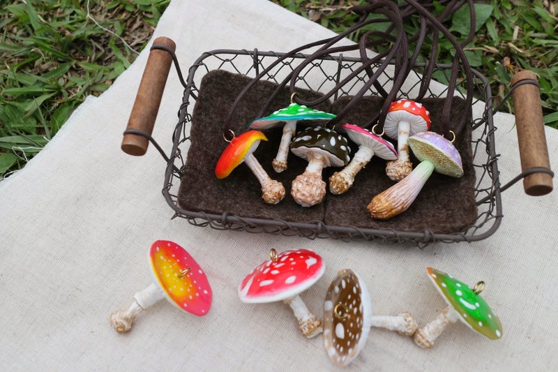 Hus x 森林｜彩菇-墬饰 - 项链 - 其他材质 多色