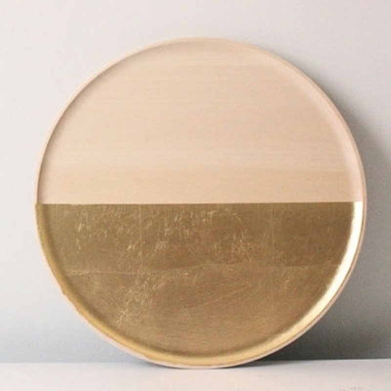 VintageVogue - 手工托盘叶金14寸 - 摆饰 - 木头 