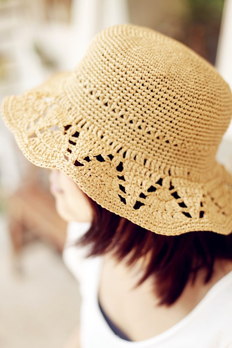 【好日手作】秋日编织遮阳帽 - 帽子 - 其他材质 多色