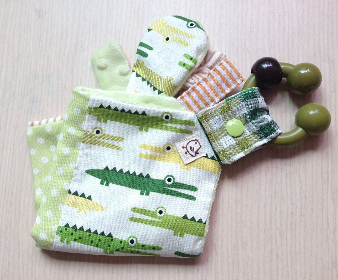 宝宝安抚巾-小小鳄鱼 - 玩具/玩偶 - 棉 绿色